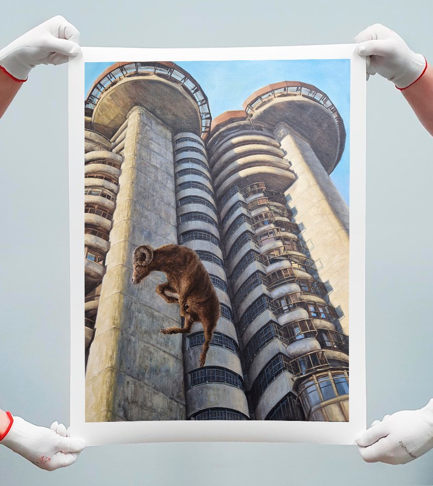 vista de torres blancas obra grafíca